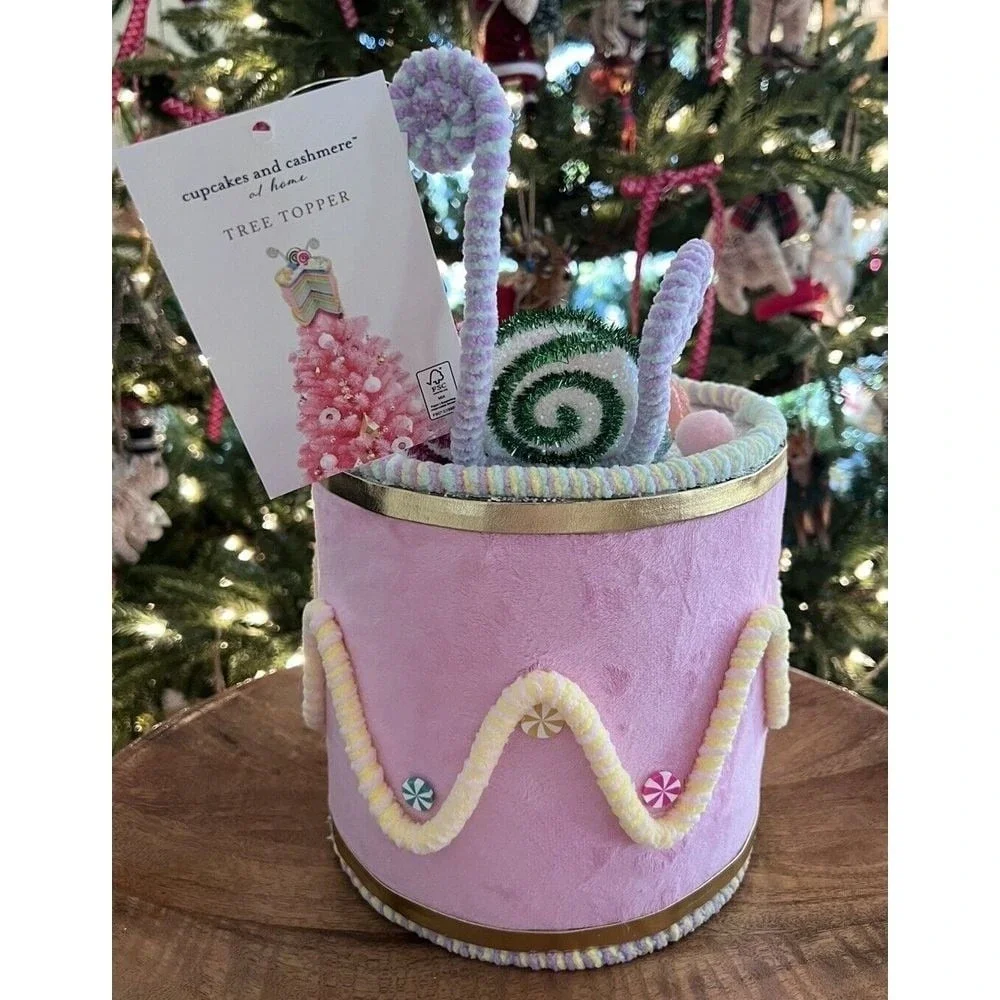 CUPCAKES AND CASHMERE Tree Topper Holiday Pastel Sugar Christmas Candy Cake NWT